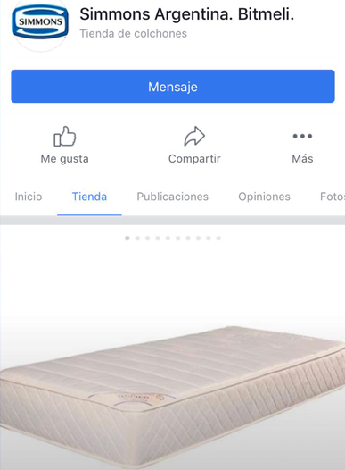 Tienda Facebook Simmons